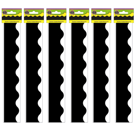 TEACHER CREATED RESOURCES Black Border Trim, 35 Feet Per Pack, PK6 4397